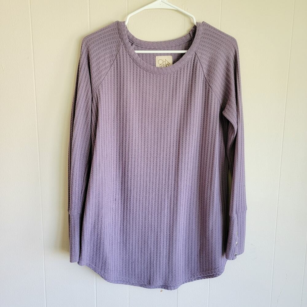 Chaser Long Sleeve Waffle Knit Top